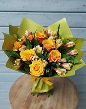 Букет цветов из:  Альстромерии и Розы в Гамово