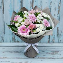 Букет цветов из:  Герберы, Альстромерии и Хризантемы в Гамово