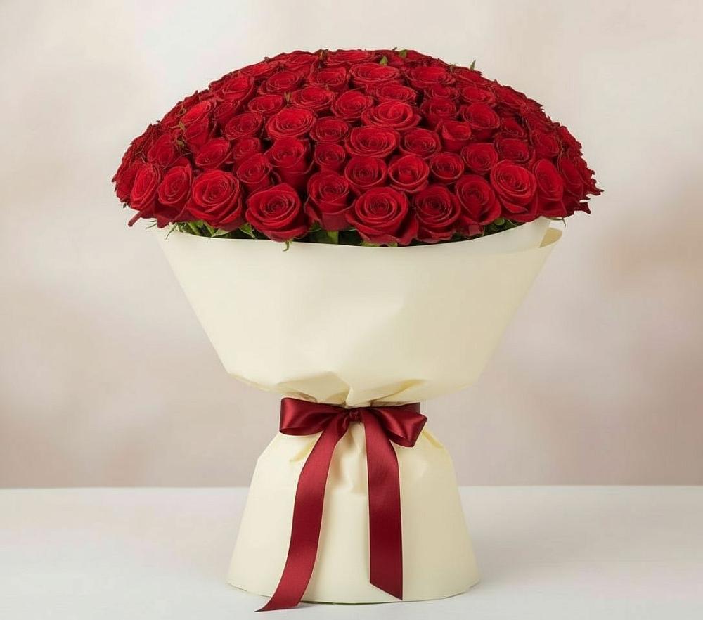 Букет 101 Красная роза Милано в Гамово