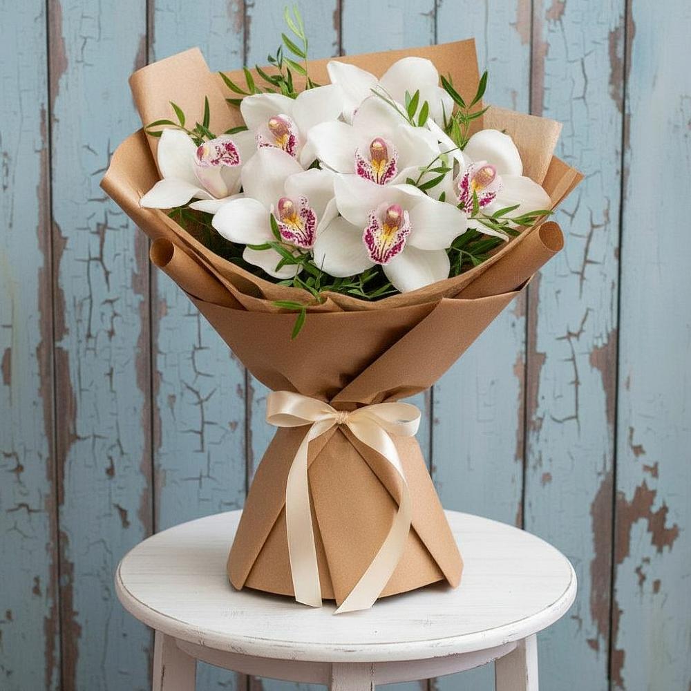 Букет цветов из: Орхидеи и Розы в Гамово