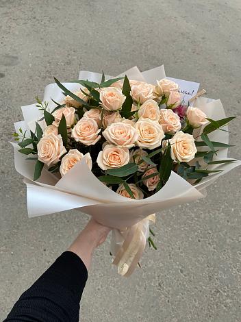 Букет Кремовые розы Латте в Гамово