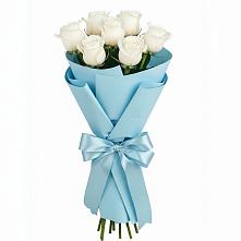 Букет 7 белых роз Проуд в Гамово