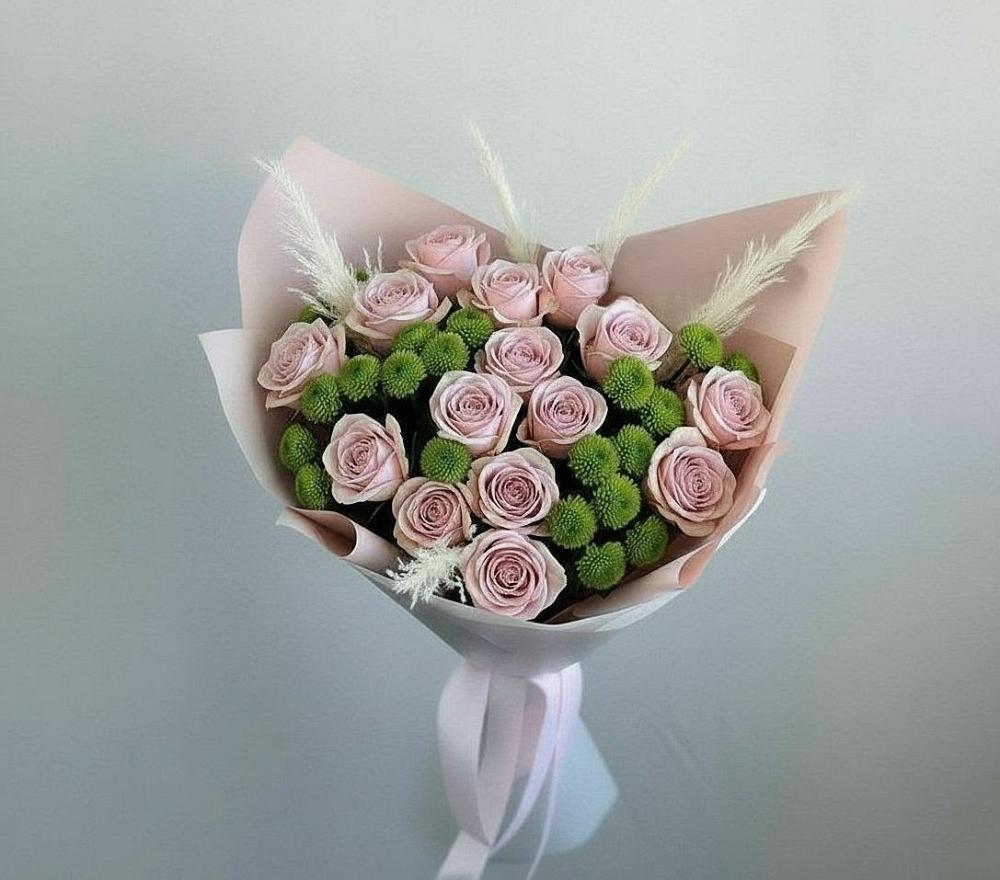 Букет цветов из: Розы и Хризантемы в Гамово