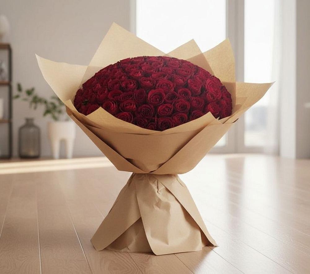 Букет 101 Красная роза в Гамово