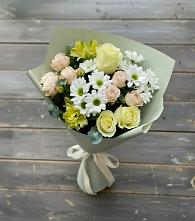 Букет цветов из:  Альстромерии, Розы и Хризантемы в Гамово