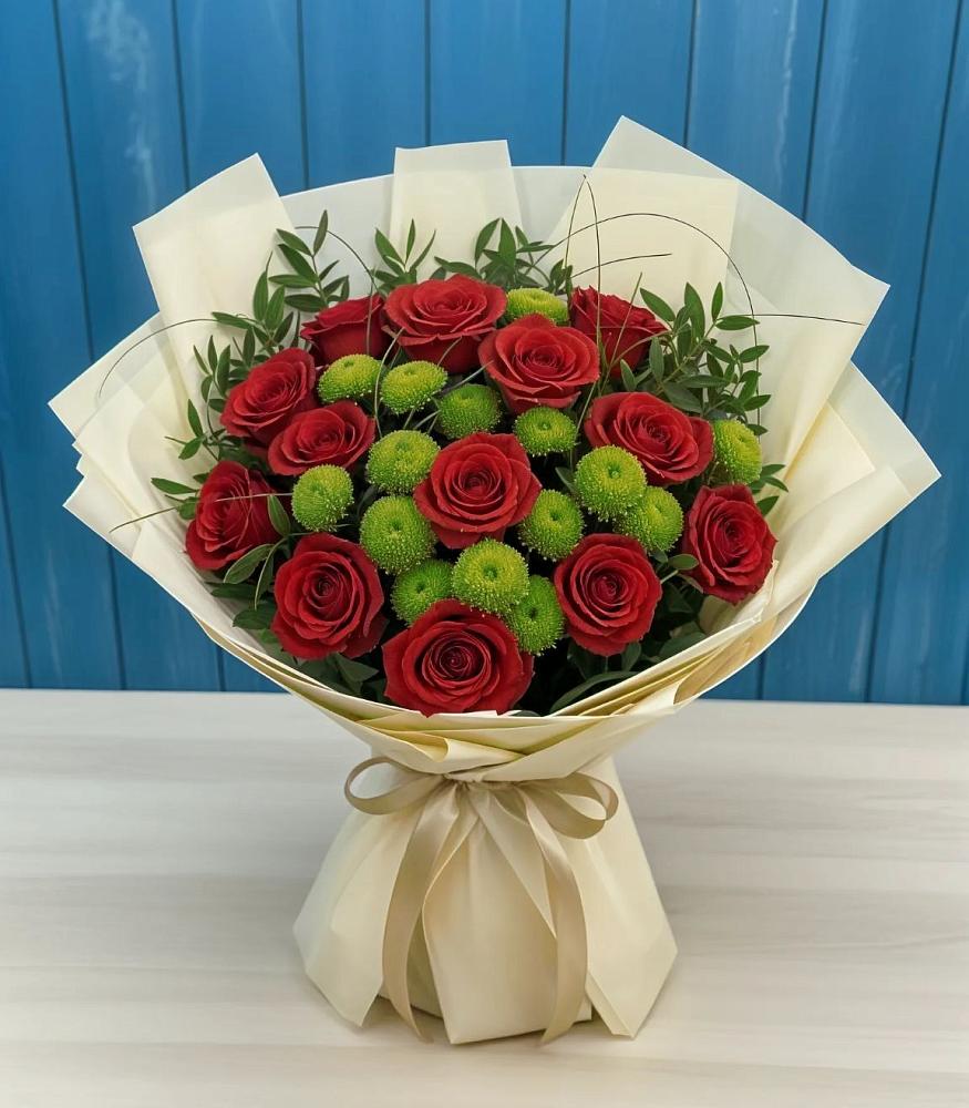 Букет цветов из: Розы и Хризантемы в Гамово